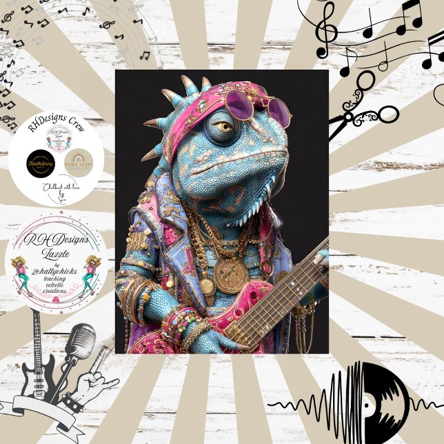 Decoupage Rockstar Chameleon Fur Feather Funk Band Tissue Paper (Creator Uploaded)