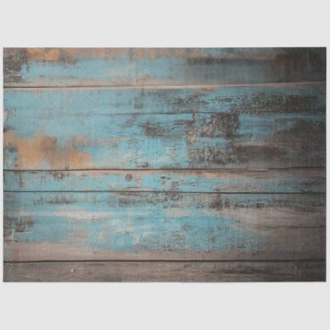 Decoupage Rustic Blue Shabby Chic Background Tissue Paper (Front)