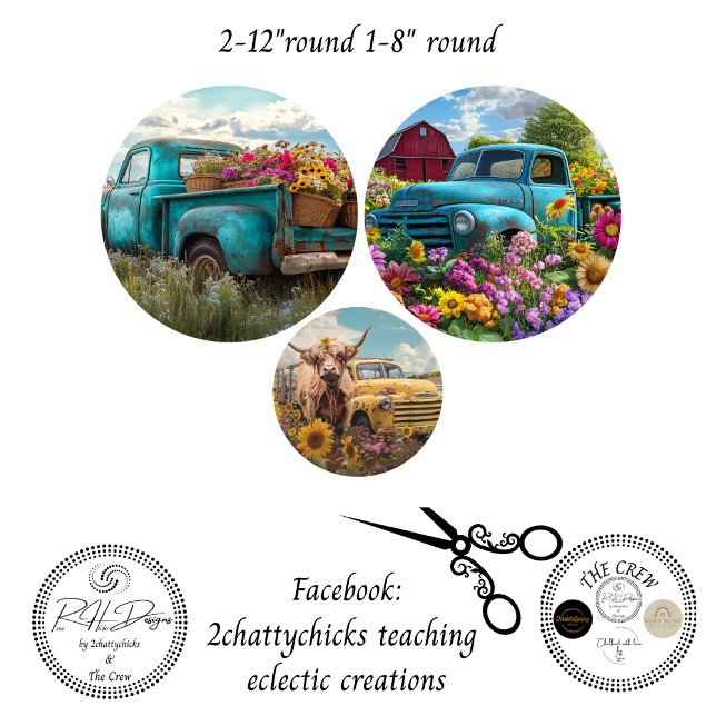 Decoupage Rustic Charm 12" 8" rounds  Tissue Paper (Creator Uploaded)