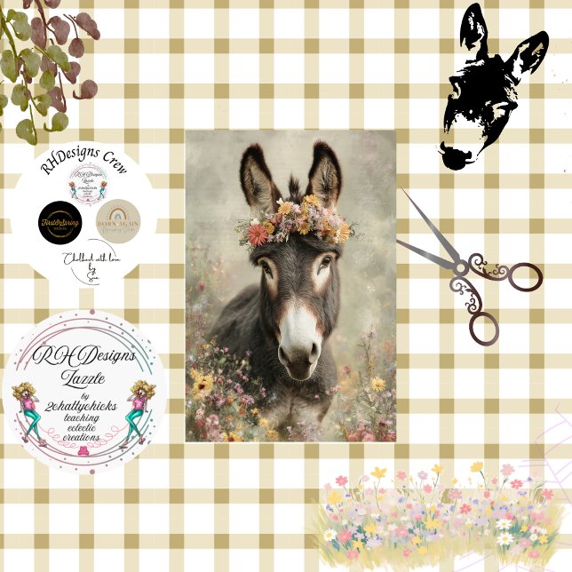 Decoupage Rustic Donkey Countryside Art  Tissue Paper (Creator Uploaded)