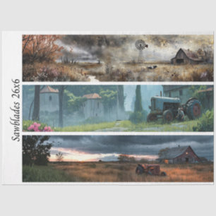 Decoupage Rustic Farm Style 26x6 for Handsaws Tissue Paper