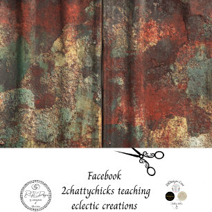 Decoupage Rusty Tin Weathered Metal  Tissue Paper
