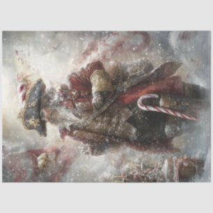 Decoupage Santa Claus Steampunk Pirate  Tissue Paper