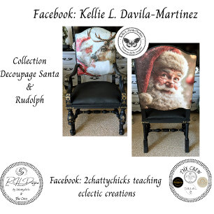 Decoupage Santa Rudolph Landscape North Pole Tissue Paper