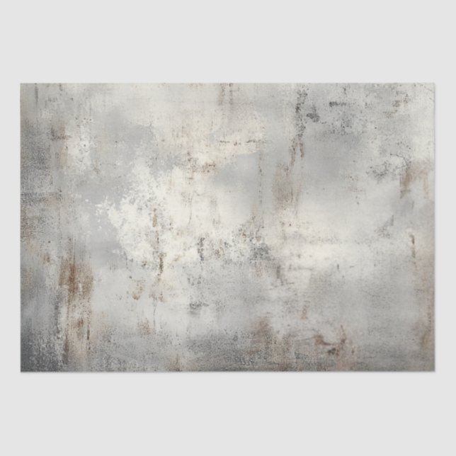 Decoupage Silver Gray Rust Faux Finish Background  Tissue Paper (Front)