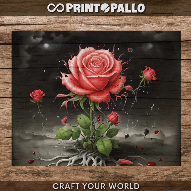 Decoupage - Single pale red rose - Tissue Paper | Zazzle