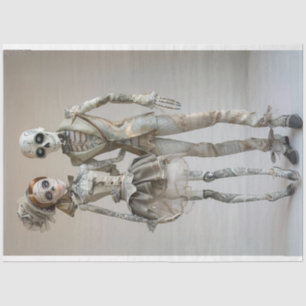 Decoupage Skeleton Couple In Love Tissue Paper