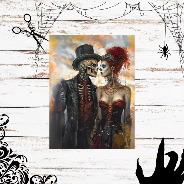 Decoupage Skeleton Couple Steampunk Scrapbook Pape (Creator Uploaded)