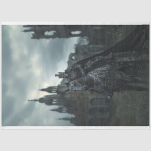 Decoupage Skeleton Gothic King Black Horse Tissue Paper