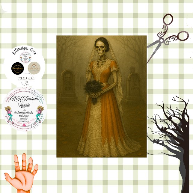 Decoupage Skeleton Maid of Honor Debbie Tissue Paper (Creator Uploaded)
