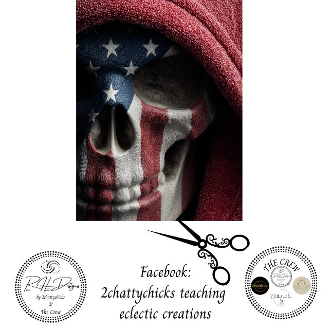 Decoupage Skull American Flag USA Themed Tissue Paper (Creator Uploaded)
