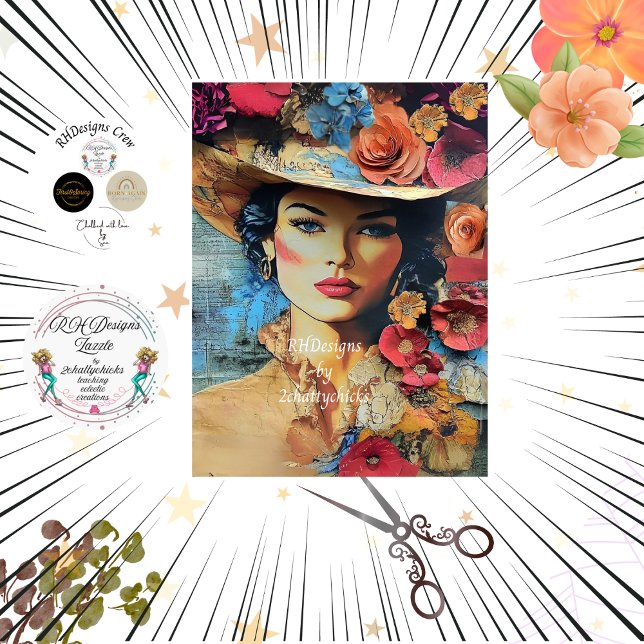 Decoupage Sophisticated Lady Distressed Background Tissue Paper (Creator Uploaded)