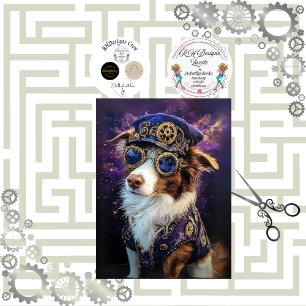 Decoupage Steampunk Australian Cattle Dog Breed Tissue Paper
