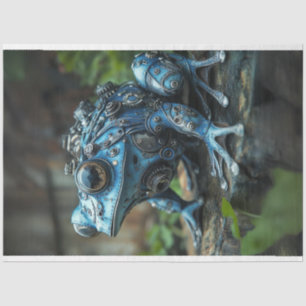 Decoupage Steampunk Blue Frog Tissue Paper