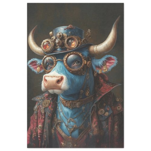 Decoupage Steampunk Bull Sir Brasshoof Tissue Paper