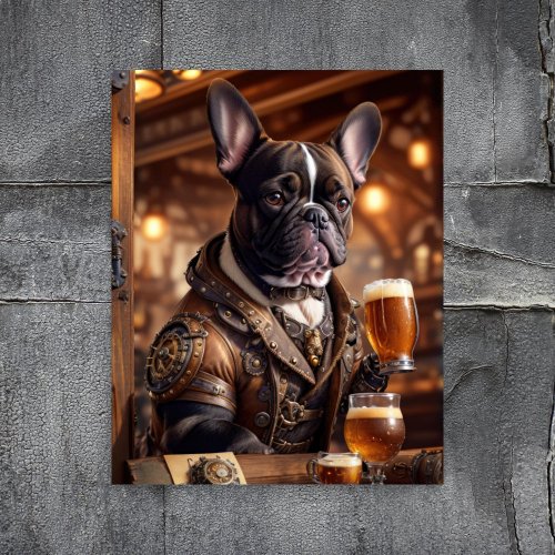 Decoupage _ Steampunk bulldog and beer _  Tissue Paper