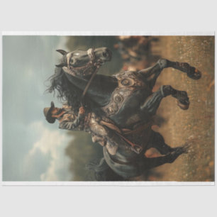 Decoupage Steampunk Cowboy Horse Rodeo Tissue Paper