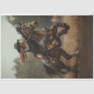 Decoupage Steampunk Cowgirl Horse Rider Tissue Paper