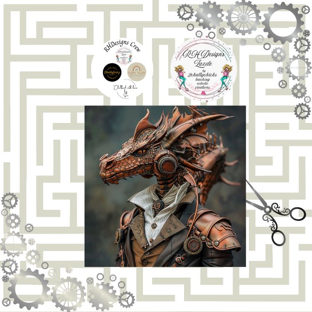Decoupage Steampunk Dragon Head Victorian  Tissue Paper (Creator Uploaded)
