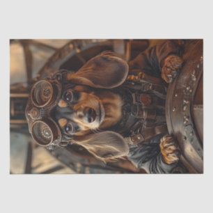 Decoupage Steampunk Flying Dachshund Tissue Paper