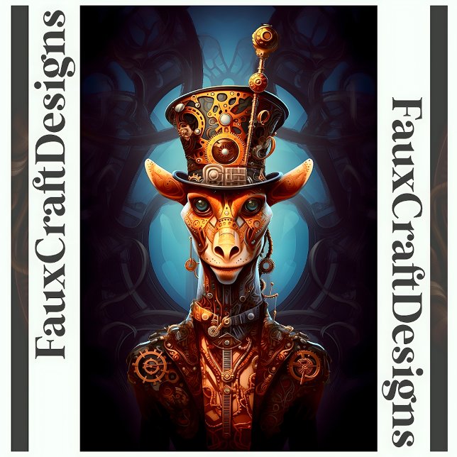 Decoupage Steampunk Funky Giraffe Hat Faux Ink 035 Tissue Paper (Creator Uploaded)