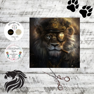 Decoupage Steampunk Mechanical Monarch Lion Tissue Paper