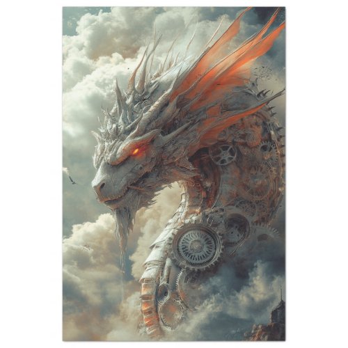 Decoupage Steampunk Mythical Creature Dragon  Tissue Paper