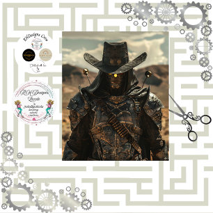 Decoupage Steampunk Rodeo Rider Tissue Paper
