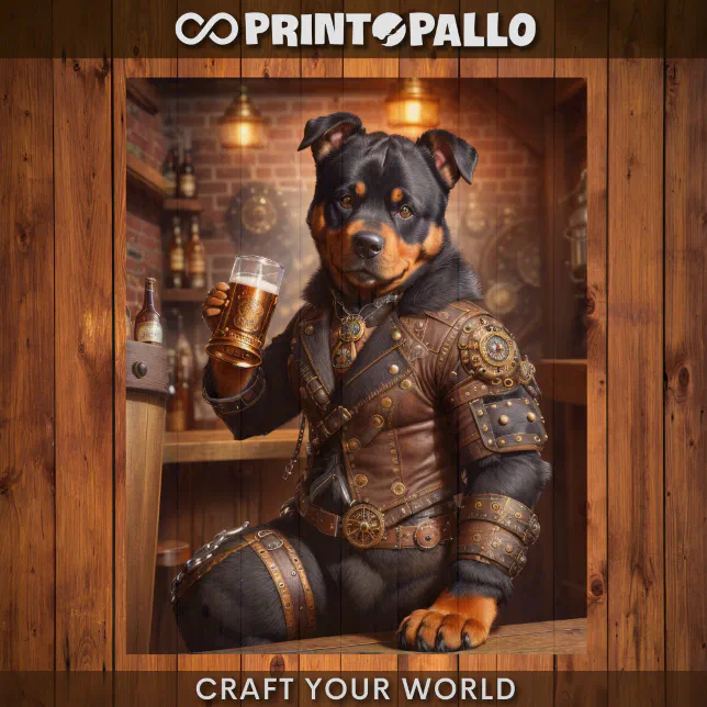 Decoupage - Steampunk rottweiler dog and beer - Tissue Paper | Zazzle