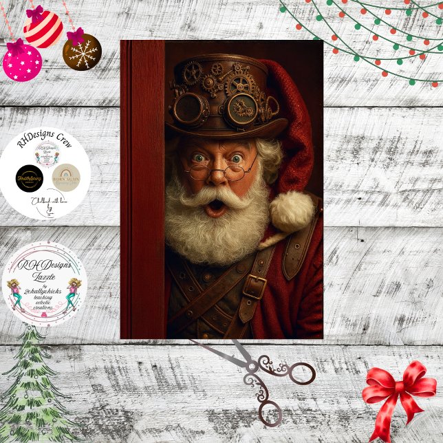 Decoupage Steampunk Santa Sneak Peek Gears Cheers Tissue Paper (Creator Uploaded)