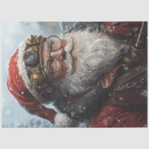 Decoupage Steampunk Santa Winter Weather Tissue Paper