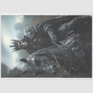 Decoupage Steampunk Stallion and King Skeleton Tissue Paper