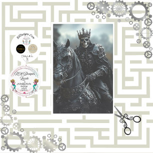 Decoupage Steampunk Stallion and King Skeleton Tissue Paper