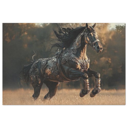 Decoupage Steampunk Stallion Copper IRONMANE  Tissue Paper