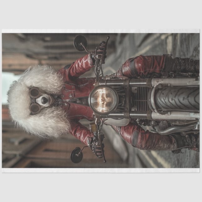 Decoupage Steampunk Standard Poodle Biker Tissue Paper (Front)