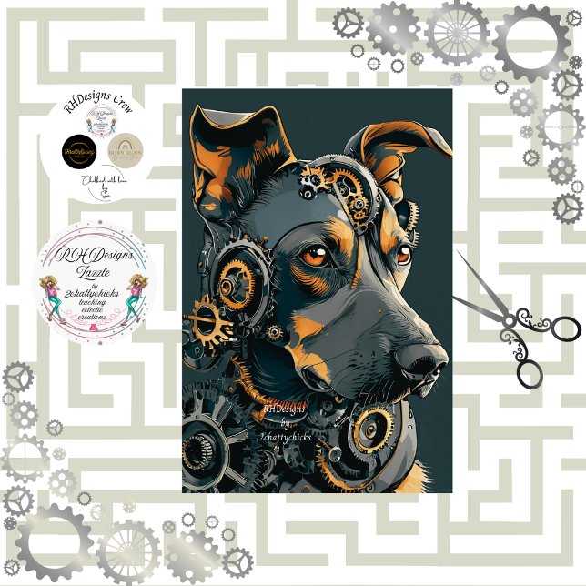 Decoupage Steampunk Steal Dog Tissue Paper (Creator Uploaded)