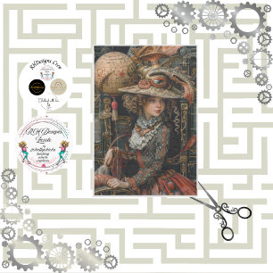 Decoupage Steampunk Traveler Victorian Girl Tissue Paper