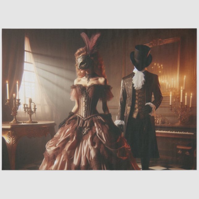 Decoupage Steampunk Victorian Fantasy Masquerade  Tissue Paper (Front)