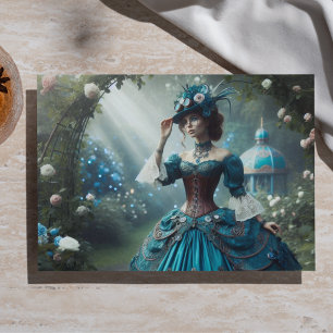 Decoupage Steampunk Vintage Victorian Garden Lady Tissue Paper