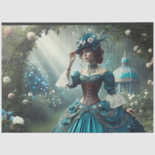 Decoupage Steampunk Vintage Victorian Garden Lady Tissue Paper