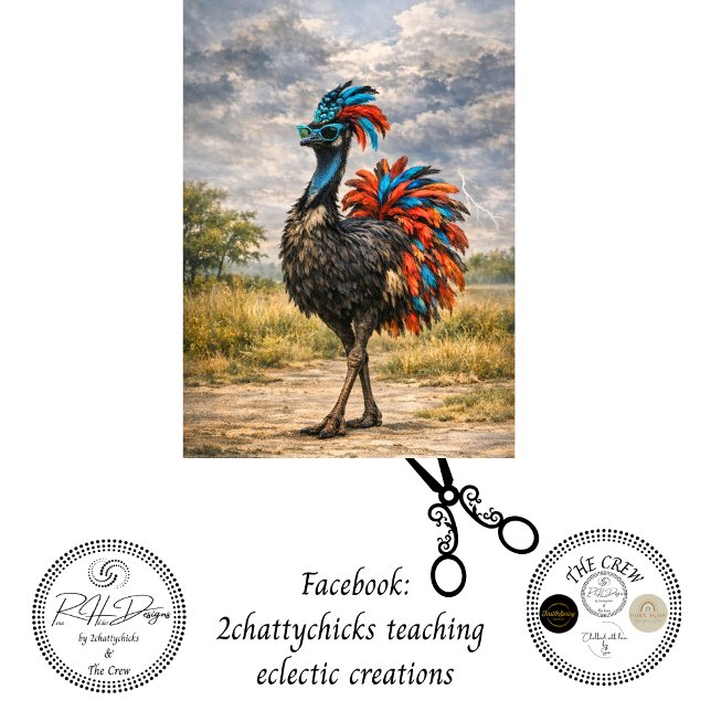 Decoupage Stormwalker Ostrich Walking in Faith  Tissue Paper (Creator Uploaded)