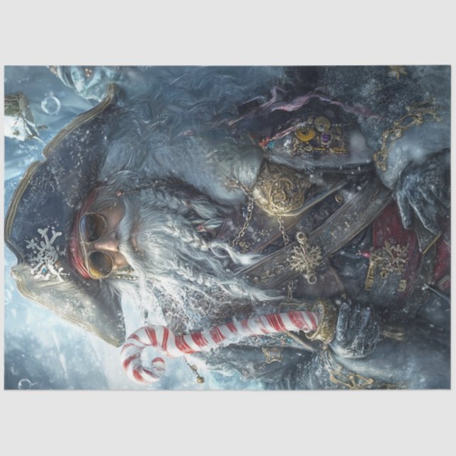 Decoupage Swashbuckling Santa Pirate Tissue Paper (Front)