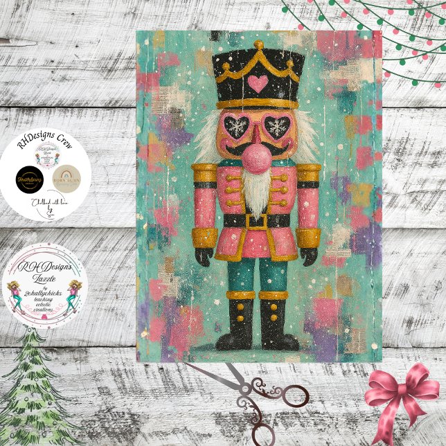 Decoupage Sweetheart Nutcracker Bubblegum Blush  Tissue Paper (Creator Uploaded)