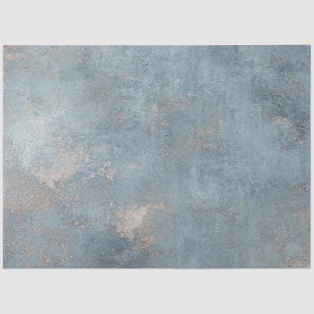 Decoupage Textured Blues Background Faux Finish Tissue Paper (Front)