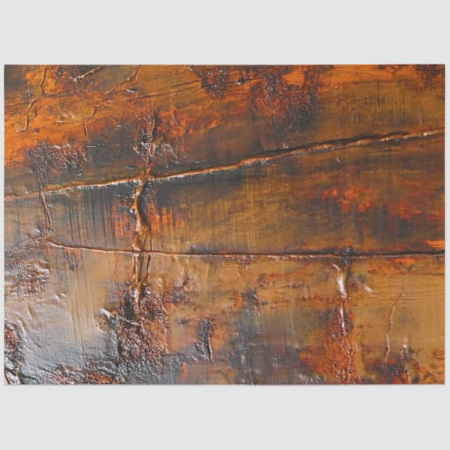 Decoupage Textured Faux Finish Copper Color  Tissue Paper (Front)