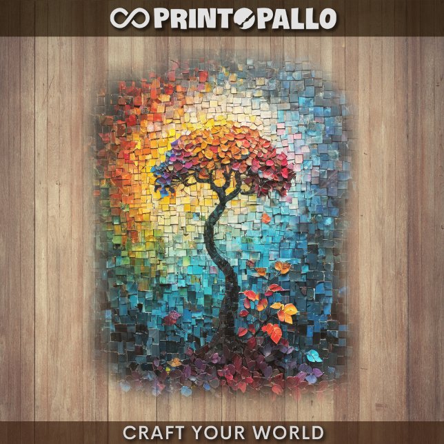 Decoupage - Tiled ceramic dreamlike tree -  Wrapping Paper Sheets (Creator Uploaded)