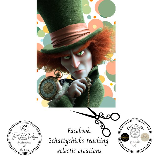 Decoupage Timekeeper Character Pocket Watch Hat  Tissue Paper (Creator Uploaded)