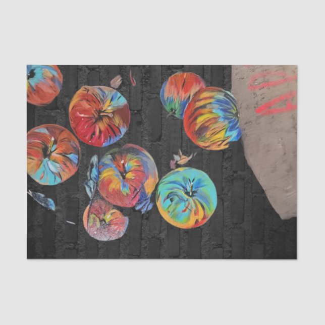 decoupage tissue paper, Apple bag of colors Paper (Front)