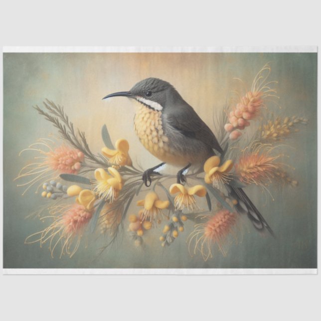 Decoupage Tissue Paper Bird Flora Fauna (Front)