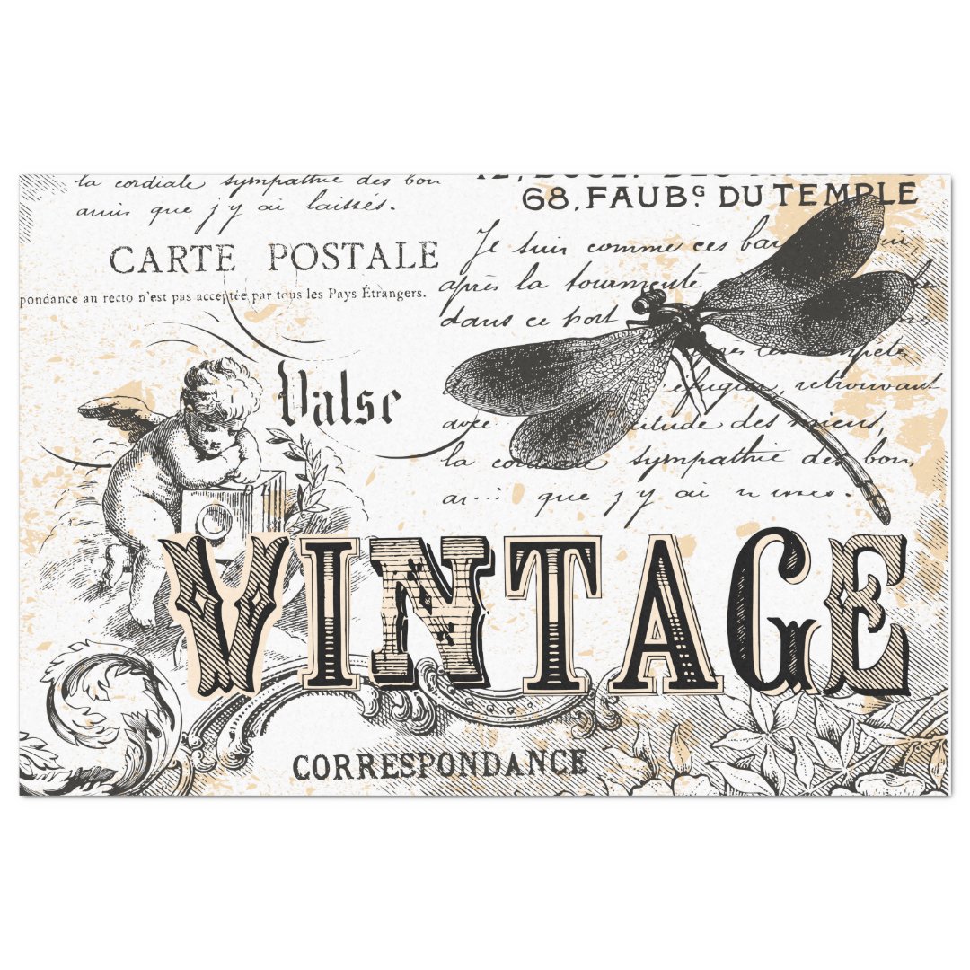 Decoupage Tissue Paper Dragonfly Zazzle